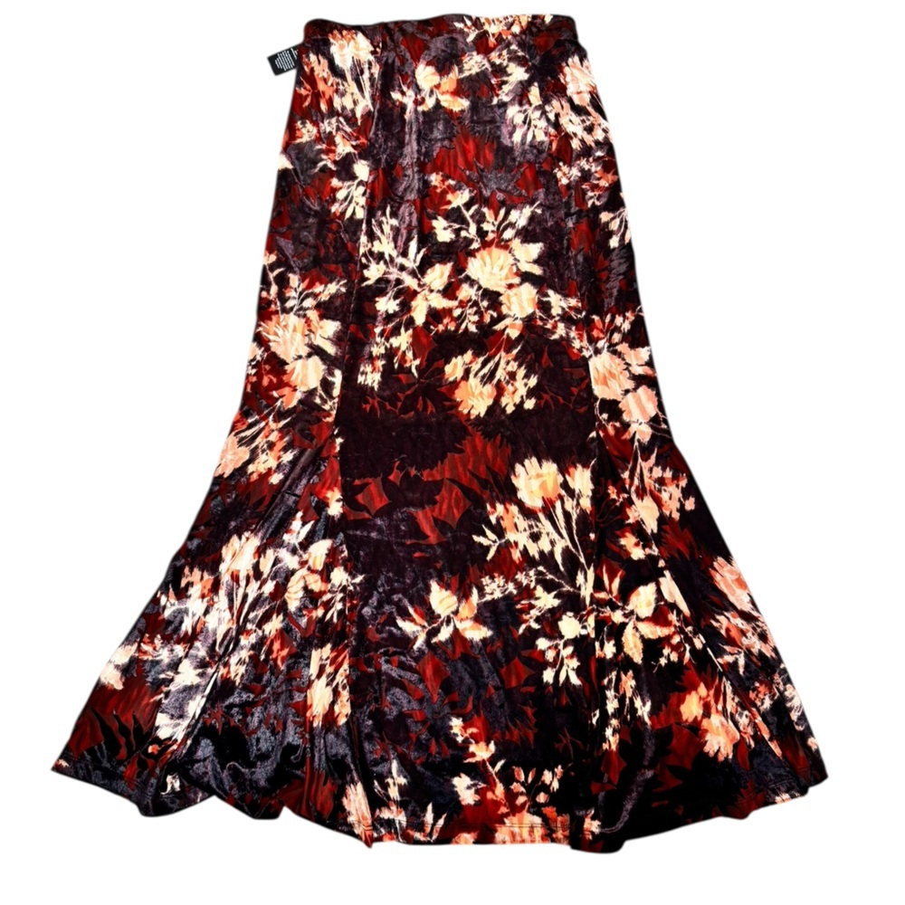 Liverpool Los Angeles Velvet Floral Midi Skirt – Romantic Dark Academia S26 - Picture 6 of 9